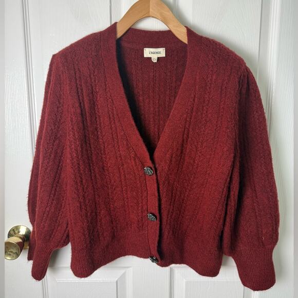 L’agence Talullah Jeweled Button Cardigan L - Picture 2 of 9